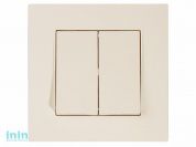 Выключатель 2-клав. (скрытый, винт. зажим) кремовый, RITA, MUTLUSAN (10 A, 250 V, IP 20)