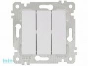 Выключатель 3-клав. (скрытый, без рамки, пруж. зажим) белый, RITA, MUTLUSAN (10 A, 250 V, IP 20)