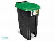 Контейнер для мусора пластик. 80л с педалью (зел. крышка) (TAYG)