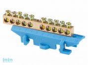 Шина "N" нулевая 6х9мм 10 групп c изолятором на DIN-рейку бол. стойка Юпитер (ЮПИТЕР)