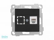 Розетка телефонная 1хRJ12 (скрытая, без рамки) черная, RITA, MUTLUSAN