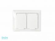 Розетка 2-ая (cкрытая, с/з, брызг. защ.) белая, Стиль, Bylectrica (Розетка штепсельная двухместная с заземляющим контактом брызгозащищенная скрытой ус