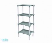 Этажерка с полками "Krita" 4-х секционная, серая мистерия, BEROSSI (Изделие из пластмассы. Размер 401 х 278 х 935 мм)