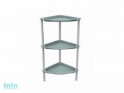 Этажерка угловая с полками "Krita" 3-х секционная, серая мистерия, BEROSSI (Изделие из пластмассы. Размер 396 х 275 х 680  мм)