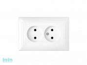 Розетка 2-ая (скрытая, б/з) белая, Стиль, Bylectrica (Розетка штепсельная двухместная скрытой установки Гарантийный срок:24 месяца)