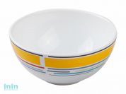 Салатник керамический, 123 мм, круглый, серия Самсун, желтая полоска, PERFECTO LINEA (Супер цена!)