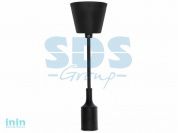 Патрон силиконовый E27 со шнуром 1 м черный REXANT