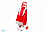 Сумка-тележка хозяйственная на колесах 30 кг, красная, полоска, PERFECTO LINEA