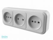 Розетка 3-ая (открытая, б/з) белая, Стандарт, Юпитер (RA16-363-Б) (ЮПИТЕР)