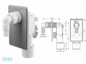 Сифон для стиральной машины под штукатурку хромированный, Alcaplast (Сифон для стиральной машины под штукатурку хромированный,)