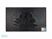 Коврик придверный 75х45 см, черный, "Welcome лебеди", TM YPgroup (Размер 75х45 см. Материал: вулканизированная непористая резина.)