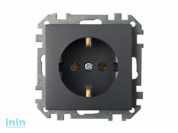 Розетка 1-ая (скрытая, с/з) графит, Стиль, Bylectrica (Гарантийный срок:24 месяца)