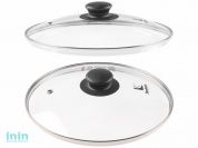 Крышка стеклянная, 280 мм, с металлическим ободом, круглая, PERFECTO LINEA (Стеклянная крышка на сковороду диаметром 28 см с паровыпуском изготовлена