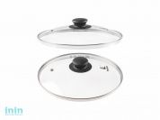 Крышка стеклянная, 200 мм, с металлическим ободом, круглая, PERFECTO LINEA (Стеклянная крышка на сковороду диаметром 20 см с паровыпуском изготовлена