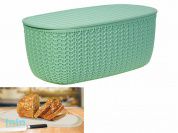 Хлебница ВЯЗАНИЕ с разделочной доской (фисташковый) (IDEA)