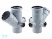 Крестовина двухплоскостная для внутренней канализации 110/110х45/50/50/50 лев,прав,тыл РосТурПласт (Крестовина 2-х плоскостная110х110х45х50х50х50)