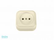 Розетка 1-ая (открытая, б/з) бежевая, Вариант, BYLECTRICA (штепсельная для открытой установки Гарантийный срок:24 месяца)