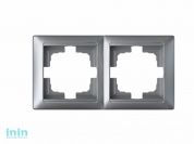 Рамка 2-местная серебро, Стиль, Bylectrica (Рамка двухместная серебро, Стиль Гарантийный срок:24 месяца)
