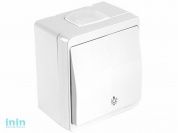 Выключатель кнопочный (открытый) белый, NEMLIYER, MUTLUSAN (10 A, 250 V, IP 44)