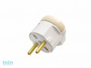 Вилка угловая с откидывающимся ушком (с/з, 16А, 250В) белая, Bylectrica (Вилка штепсельная с откидывающимся кольцом с заземляющим контактом Гарантийны