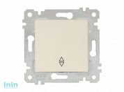 Выключатель проходной 1-клав. (скрытый, без рамки, винт. зажим) кремовый, RITA, MUTLUSAN (10 A, 250 V, IP 20)