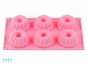 Форма для выпечки, силиконовая, прямоугольная на 6 кексов, 28.5 х 17.5 х 4 см, розов, PERFECTO LINEA