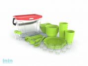 Набор для пикника Party, салатный, BEROSSI (Изделие из пластмассы. Размер 287 х 200 х 200 мм)