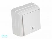 Выключатель 1-клав. (открытый) на два направления,белый, BRON, MUTLUSAN (10 A, 250 V, IP 20)