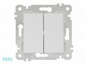 Выключатель 2-клав. (скрытый, без рамки, пруж. зажим) белый, RITA, MUTLUSAN (10 A, 250 V, IP 20)