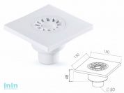 Сливной трап вертикальный D 50 решетка пласт. 150х150 мм, NOVA