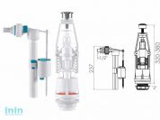 Арматура для смывного бачка  с клапаном боковой подачи, NOVA