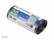 Пакеты для мусора Standard, 20 л, 30 шт., черные, PERFECTO LINEA (Размер: 50 х 40 см (7 мкм).)