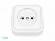 Розетка 1-ая (открытая, б/з) белая, Пралеска, Bylectrica (штепсельная открытой установки Гарантийный срок:24 месяца)