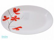 Блюдо стеклокерамическое, 320 мм, овальное, серия Цветок вишни, DIVA LA OPALA (Collection Ivory  Прекрасный подарок)