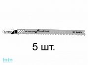 Пилка лобз. по дереву с гвоздями T345XF (5 шт.) BOSCH (пропил прямой, грубый, быстрый рез в материале любой толщины)