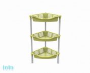 Этажерка угловая с корзинками "Krita"  3-х секционная, лето, BEROSSI (Изделие из пластмассы. Размер 396 х 275 х 687  мм)