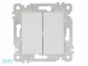 Выключатель 2-клав. (скрытый, без рамки, винт. зажим) белый, RITA, MUTLUSAN (10 A, 250 V, IP 20)