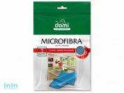 Салфетка из микрофибры для стекол и зеркал, 1шт., DOMI (Состав: полиамид, полиэстер. Цвет: голубой. Размер салфетки: 350х350мм)