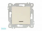 Выключатель 1-клав. (с подсветкой, скрытый, без рамки, винт. зажим) кремовый, RITA, MUTLUSAN (10 A, 250 V, IP 20)