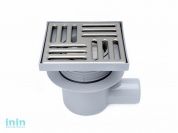 Сливной трап гор. 50 TQ5602 с сухим затвором, решетка нерж., регулир. 100х100 мм, серый, РосТурПлас (Трап пластиковый сухой затвор 50 гор.) (РосТурПла