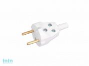 Вилка (б/з, 6А, 250В) белая, Bylectrica (Вилка штепсельная Гарантийный срок:24 месяца)