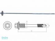 Саморез для сэндвич-панелей 6.3/5.5х205 мм цинк, шайба с прокл. (25 шт в карт. уп.) STARFIX