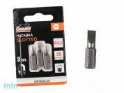 Насадка шлицевая SL6,5 25мм  3шт GEPARD (GP3509-25) (бита Slotted сталь S2 магнитная)