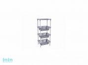 Этажерка "Krita mix" 4-х секционная, сиреневый туман, BEROSSI (Изделие из пластмассы. Размер 401 х 278 х 935 мм)