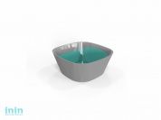 Салатник двухцветный Taila cuadrado (Тайла куадрадо) 0,5 л, бирюза, BEROSSI (Изделие из пластмассы. Литраж 0.5 л.   Размер 125 х 53 мм)