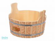 Ушат "шайка" 15 л, с орнаментом "Цветы", "Банные штучки" (БАННЫЕ ШТУЧКИ)