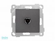 Розетка телевиз. 1-ая (скрытая, без рамки, с/з, 11dB, переходная) дымчатая, RITA, MUTLUSAN