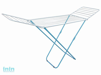 Сушилка для белья напольная, 18м, серия Bona, бело-голубая, PERFECTO LINEA (Сушильное полотно - 18 метров, размер 180х50х90. Максимальная нагрузка бел