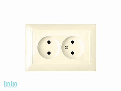 Розетка 2-ая (скрытая, б/з) бежевый, Стиль, BYLECTRICA (штепсельная двухместная скрытой установки Гарантийный срок:24 месяца)