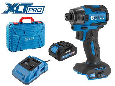 Аккум. ударный гайковерт/винтоверт BULL CID 2218 в чем. XLTpro, SET, БЕСЩЕТ., 18 В, 220 Н*м, 1х4 А*ч (LED 360°, 8 режимов работы, память режима, защита от перегрузки/перегрева)